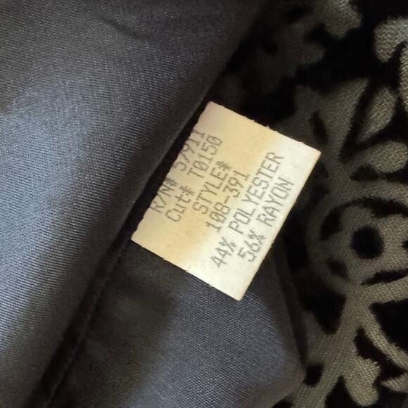 Vintage Tabloid 90s Black Burnout Velvet Floral Mini Dress Whimsygoth Y2K Retro - Picture 3 of 8